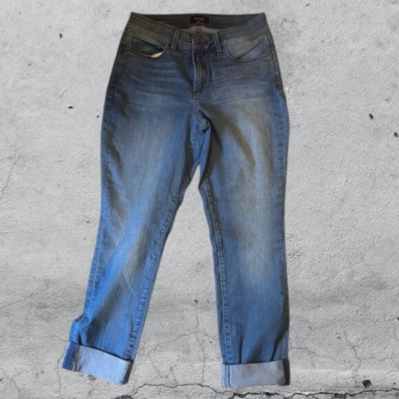 NYDJ Denim - NYDJ LiftxTuck Alina Wide Cuff Ankle Light Wash Jean Size 4